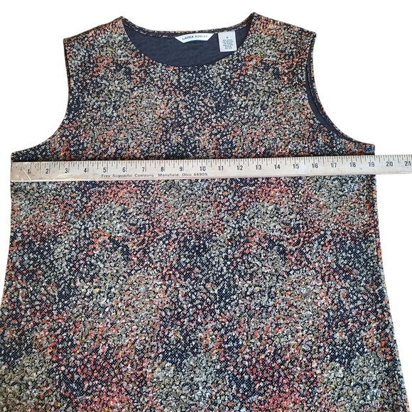 Laura Ashley Multicolor Speckled Tank Top. Orange, Green, Brown.Lined. MED. K130 - Picture 6 of 8